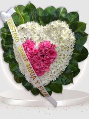 Corona Funebre Tipo Corazón Conmemorativa