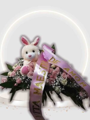 Ramo Angel del Cielo con Peluche Cerca a la Funeraria