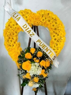 Corona Fúnebre Tipo Corazón, Enviar homenajes con Flores a Funerarias en bogotá